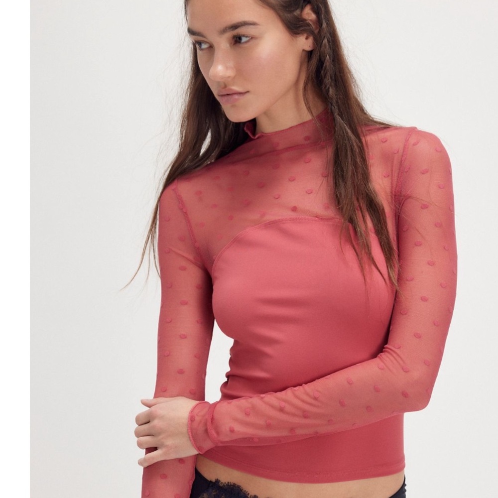 Free People On The Spot Longsleeve in Garnet Rose